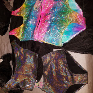 NWT Silver Black Rave Set